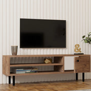 Metomaha, Mobile Porta tv un Ripiano, 120x30x38h cm Marrone Rovere