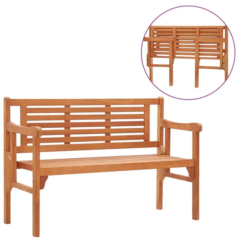 Panchina da giardino arredo esterno per patio panchina pieghevole per terrazzo 120 x 53 x 81 cm legno massello di eucalipto 02_0011840