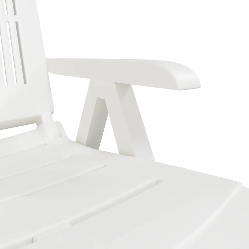 Lettino Prendisole | Sdraio da giardino | Lettino da sole Bianco in Plastica