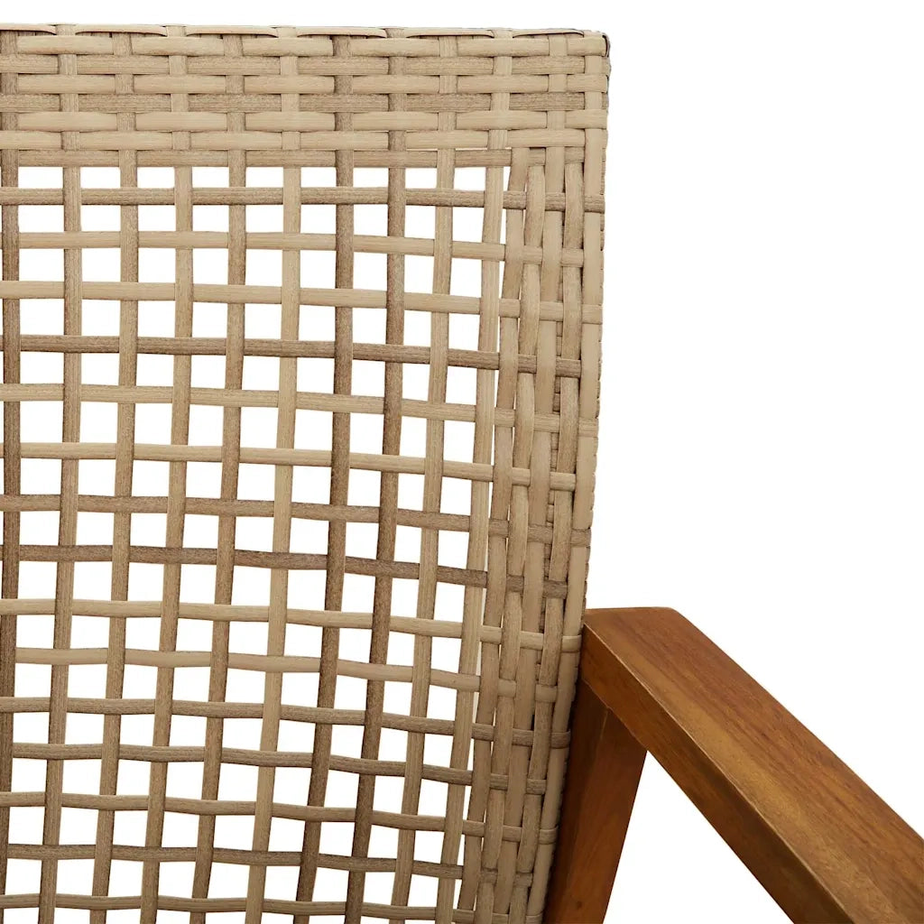 Set da Bistrot 3 pz Beige in Polyrattan e Legno di Acacia CFW5681773