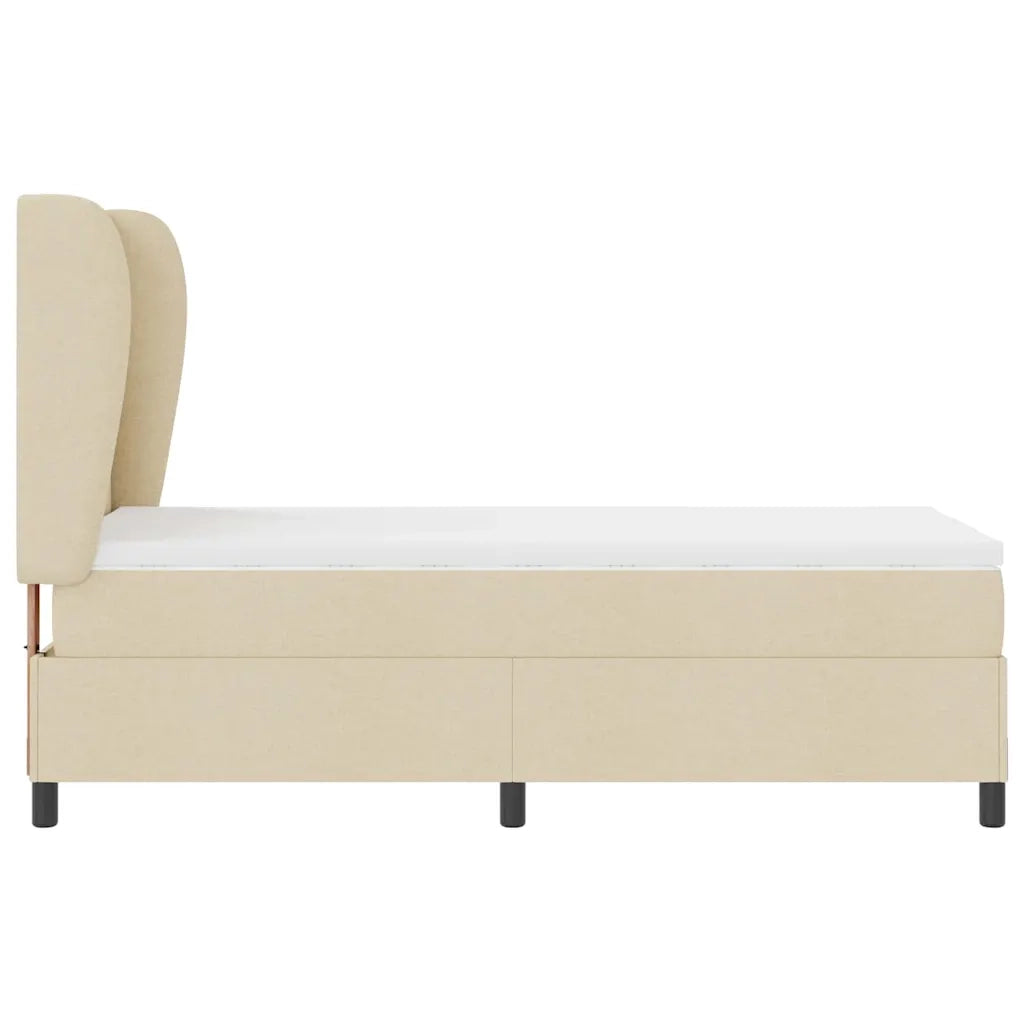 Letto a molle con materasso Crema 80 x 200 cm Tessuto 3340534