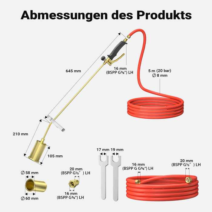 Bruciatore per erbacce a gas Diserbante per erbe infestanti Bruciatore Saldatore