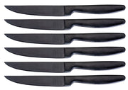 Set 6 Coltelli da Tavola Lama Liscia in Acciaio Inox Jacob Nero