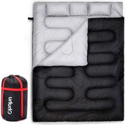 Sacco a due piazze 218 x 150 cm - Sacco da letto per adulti con coperte e cuscini inclusi, con borsa da trasporto - Temperatura confortevole: -5 °C / 20 F ~ 10 °C / 50F per sacchi a pelo da campeggio