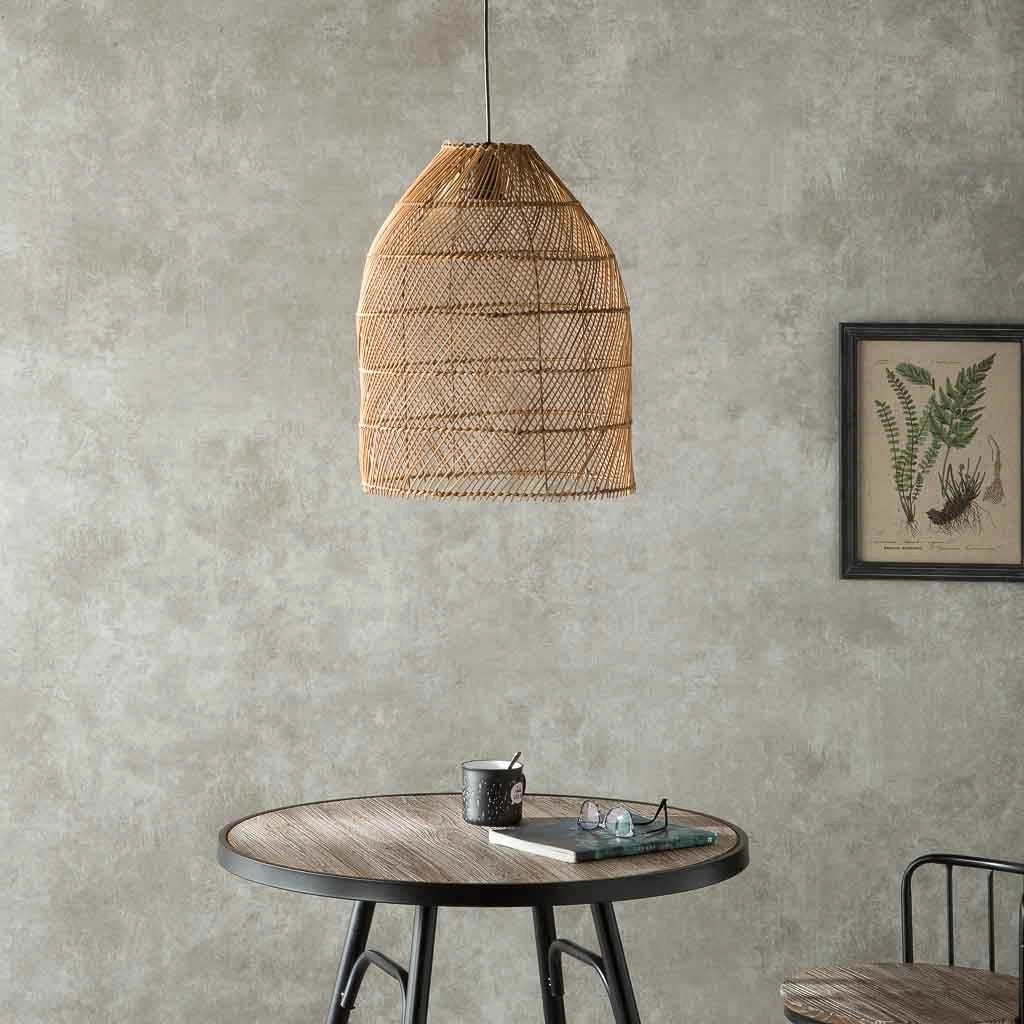 Plafoniera in rattan marrone 40x40x50h cm