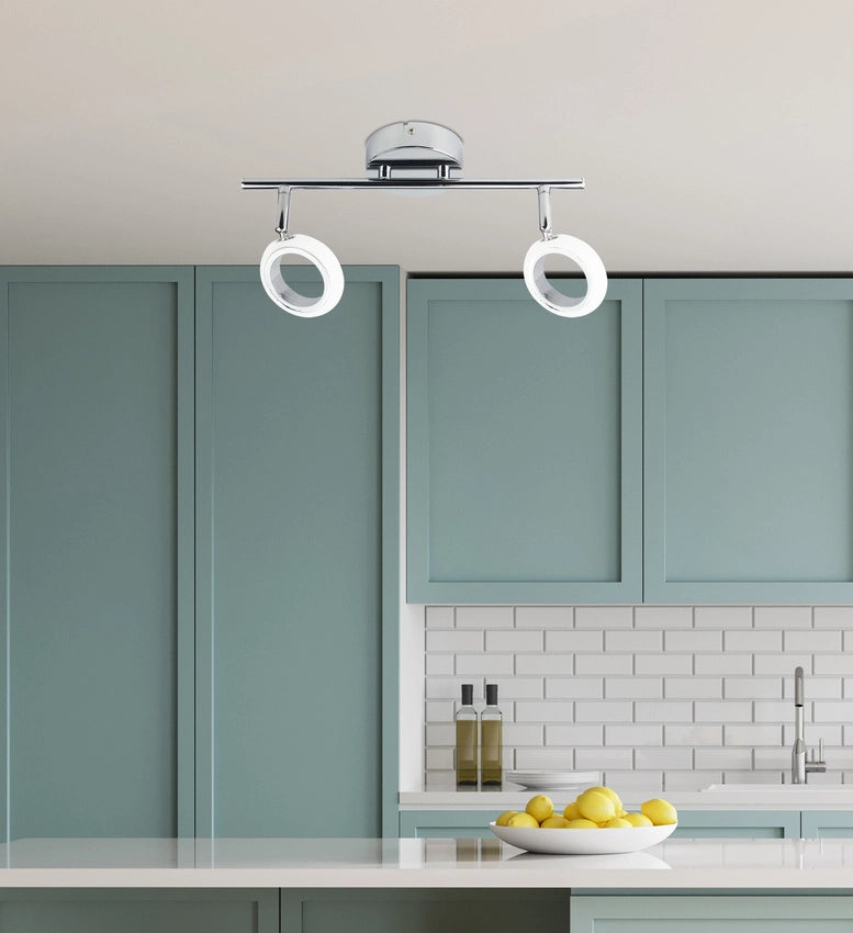 Plafoniera LED Candellux Aurelion 2x8W cromo 3000K calda