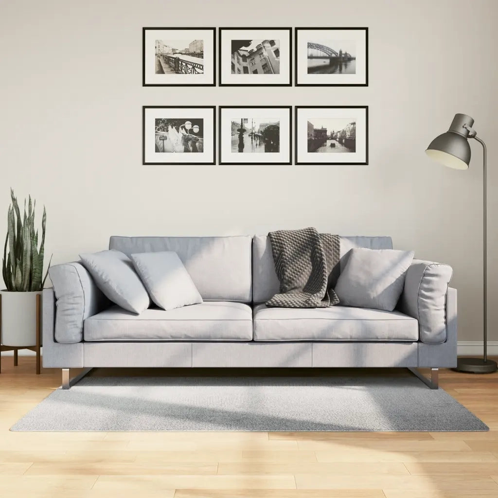 Tappeto del soggiorno | Tappeto IZA a Pelo Corto Aspetto Scandinavo Grigio 80x150 cm