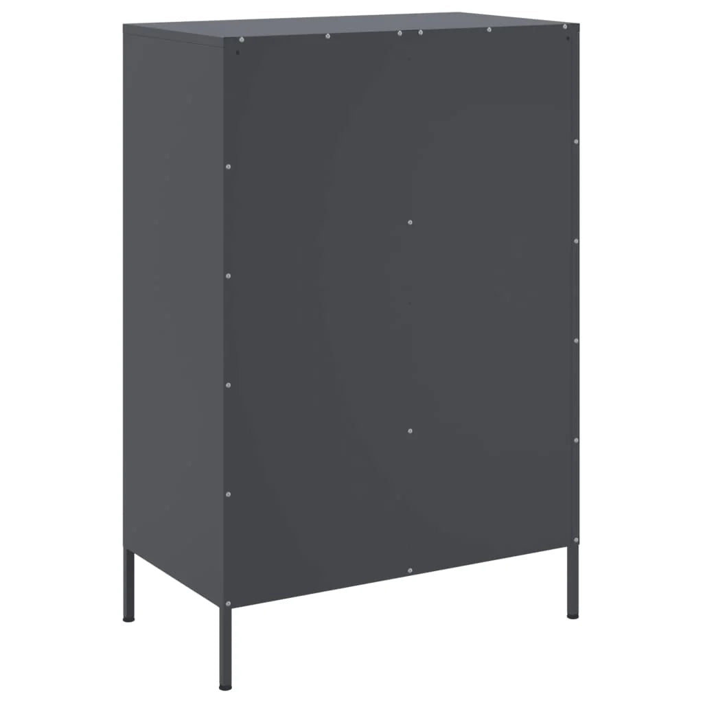 Buffet credenza cassettiera mobiletto mobile contenitore organizer cucina soggiorno salotto alto 68 x 39 x 101,5 cm acciaio antracite 02_0032207