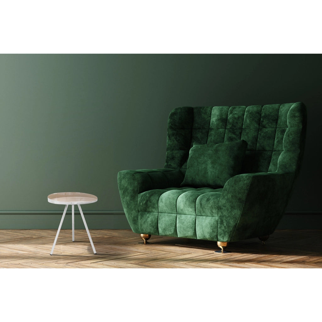 Tavolino rotondo Morrison in metallo taupe