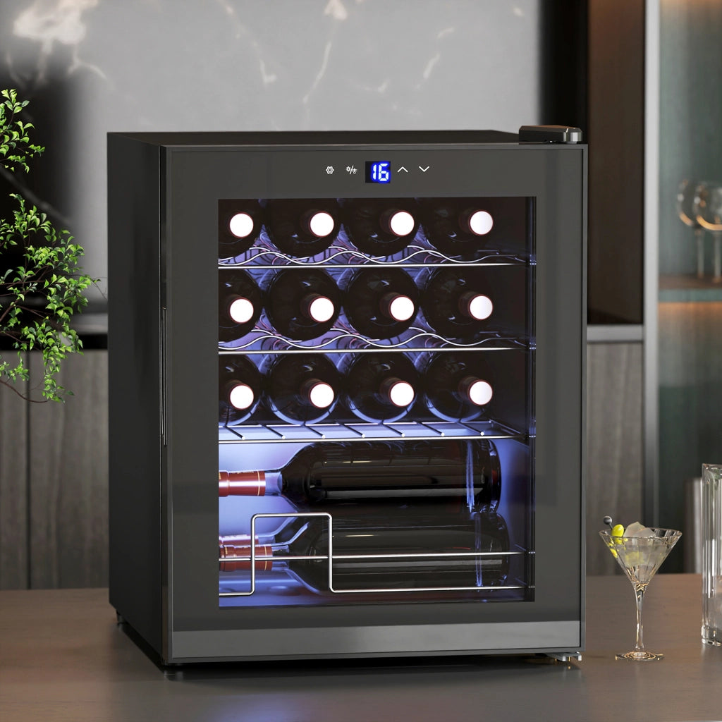 Cantinetta per vini 16 bottiglie ¨C Zephmum ¨C Nero, vetro, 42L