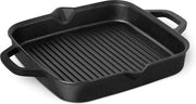 Piatto grill da 26 cm con rivestimento antiaderente in ghisa.