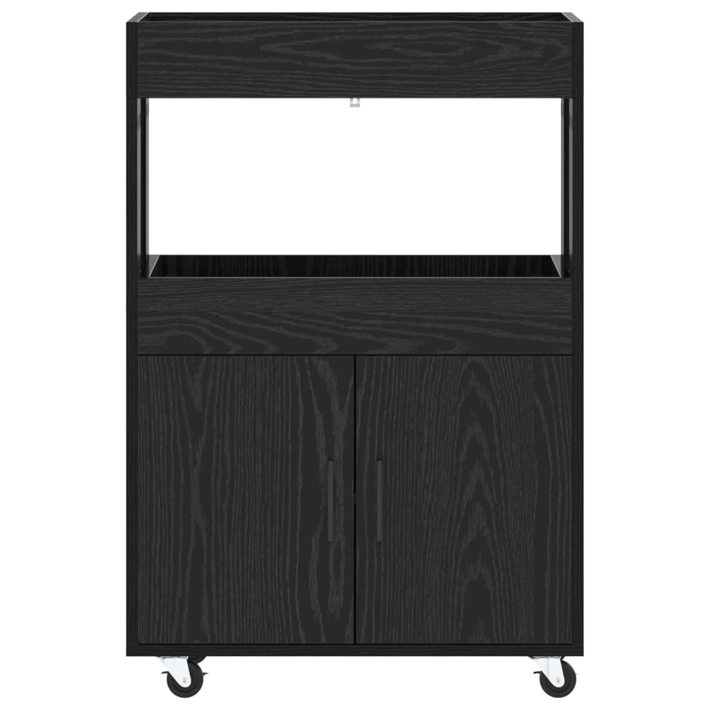 Carrello da Bar Rovere Nero 60 x 39.5 x 89 cm 8015686