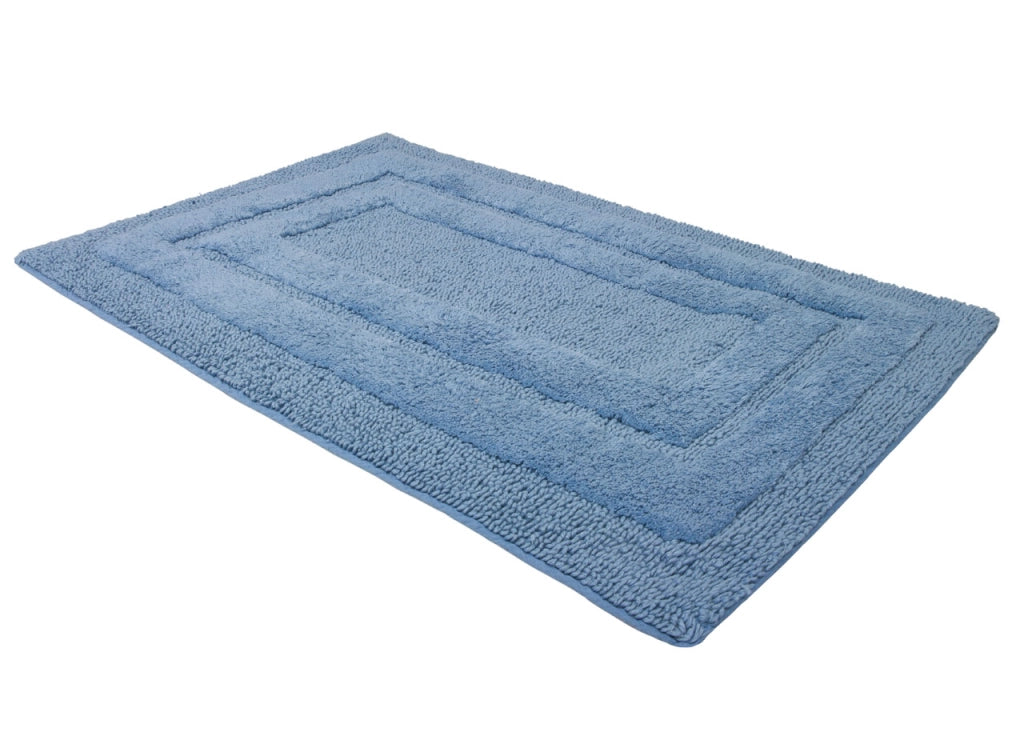Tappeto Casa Bagno Cotone Spugna Morbida Tinta Unita Antiscivolo Sirio Mediterraneo - 55x130 - Mediterraneo