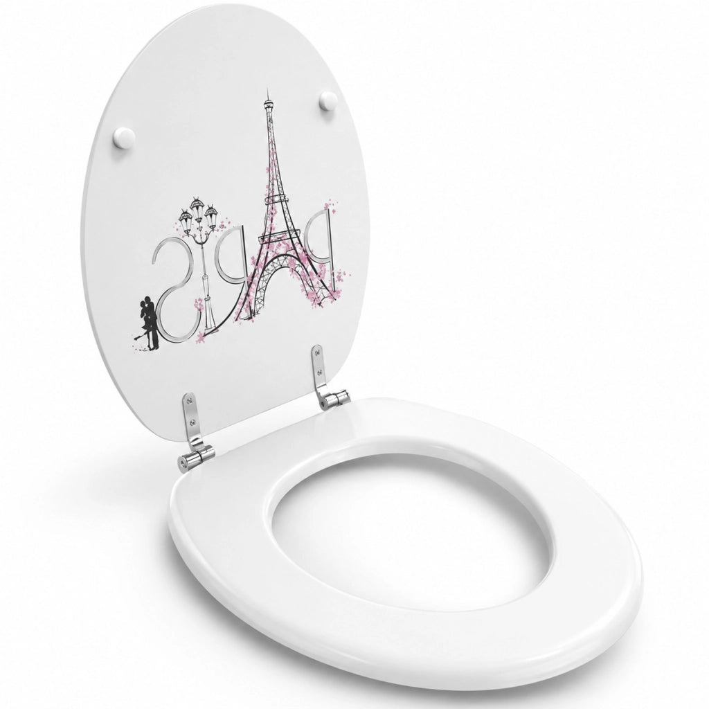 Sedile Copriwater MDF Stampa Torre Eiffel Parigi Universale 43x38 cm 87098