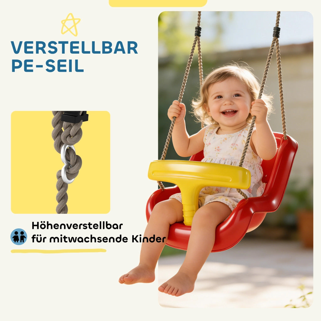 Sedia Dondolo Regolabile per Bambini con Sponde Sicurezza ¨C zephmum ¨C Rosso