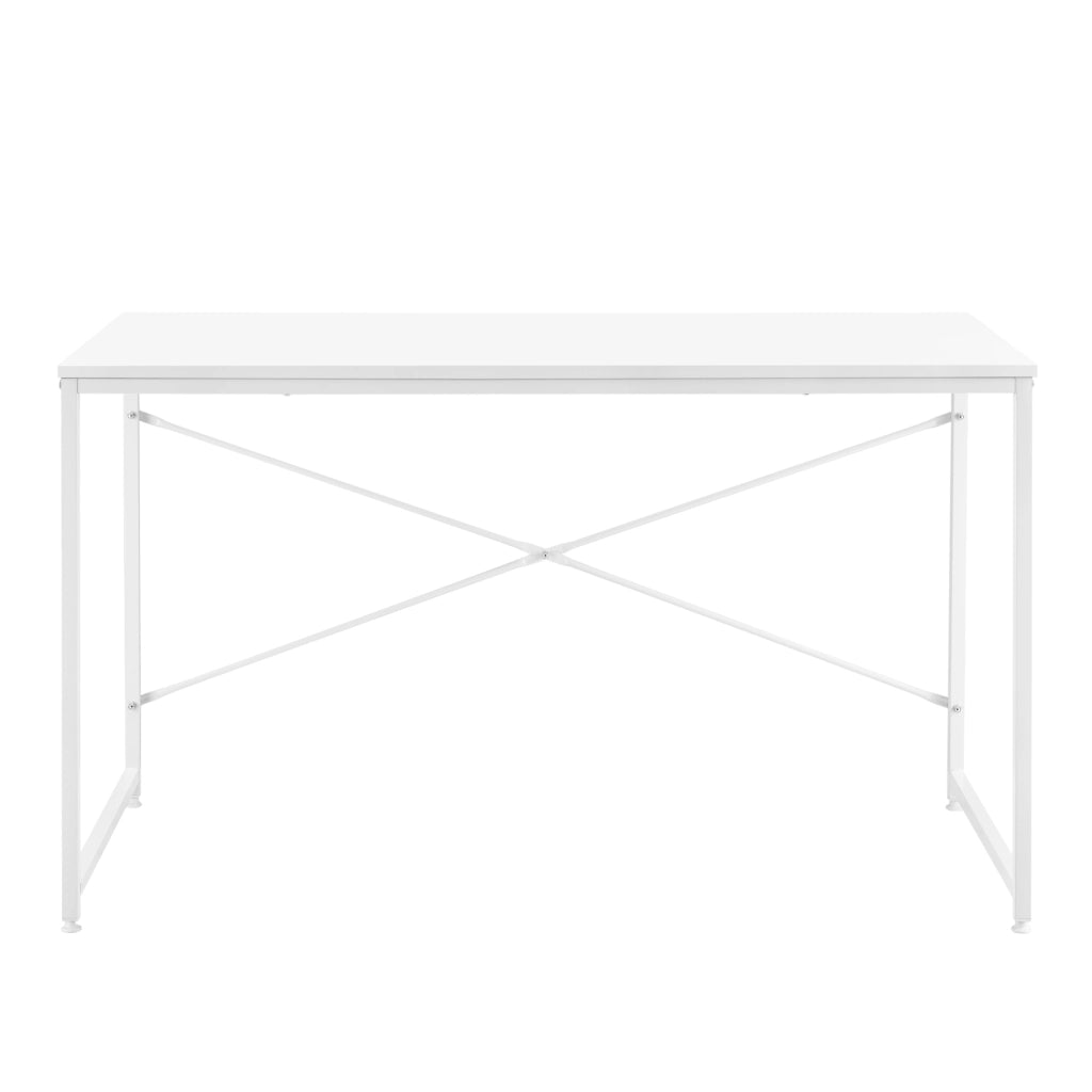 Scrivania Røros con Telaio in Metallo e Piano da 120 x 60 cm - Bianco [en.casa]