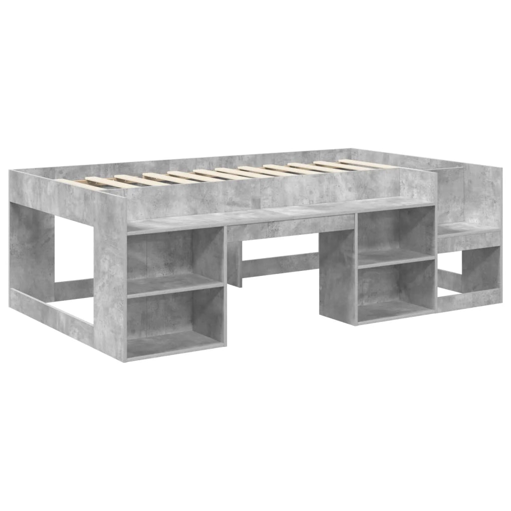 Struttura per Letto per Bambini con Ripostiglio Grigio Cemento 3422598