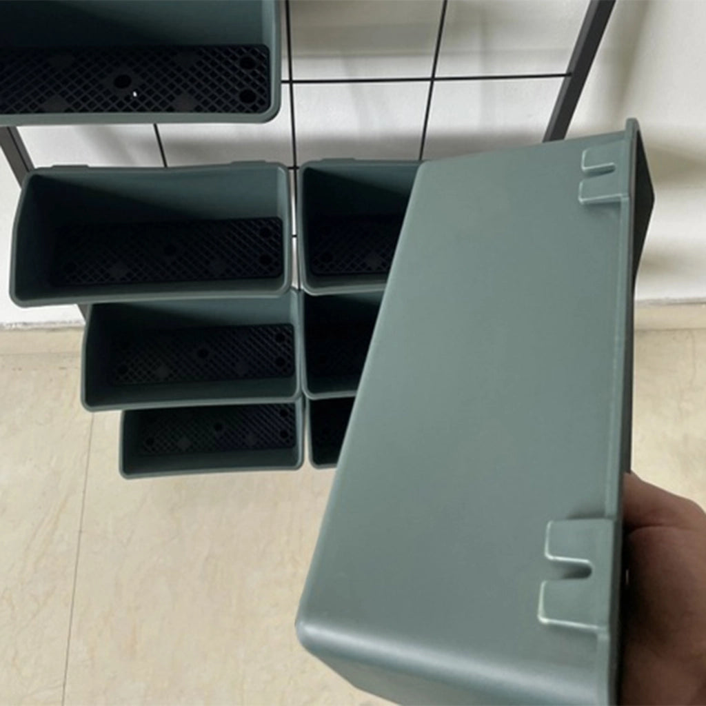 PORTAVASI da parete con 8 vasi 52,5 x 14 x 90 cm acciaio nero