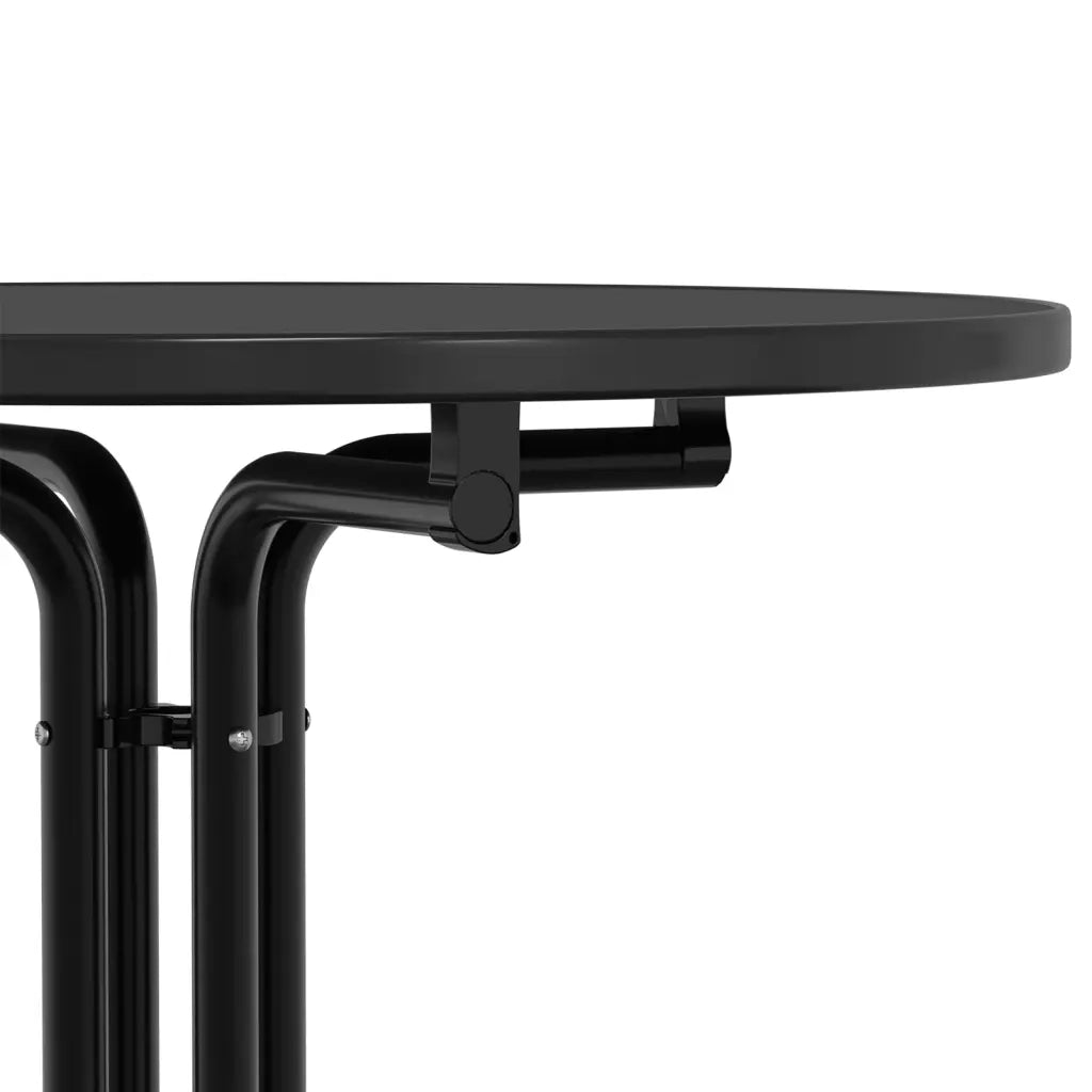 Tavolo da Bar Nero Ø70x110 cm Legno Multistrato e Acciaio 4008303