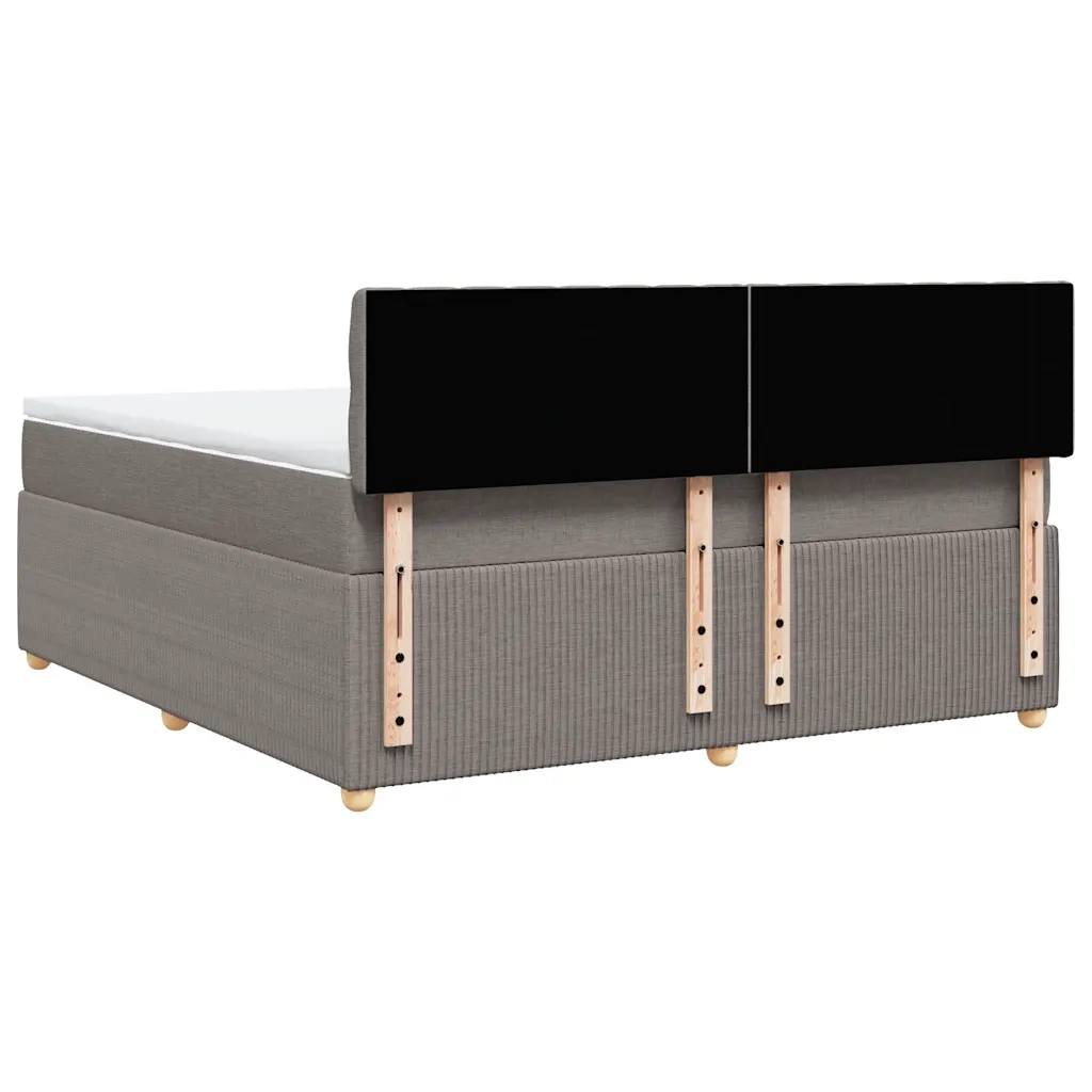 vidaXL Giroletto a Molle con Materasso Tortora 180x200 cm in Tessuto