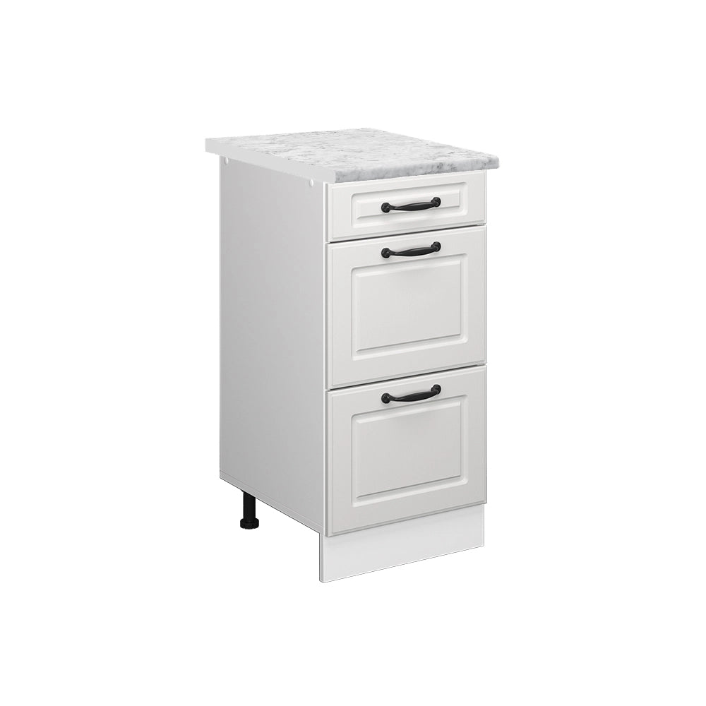 Vicco Mobiletto base per cucina Bianco casa di campagna 40 cm PL Marmo