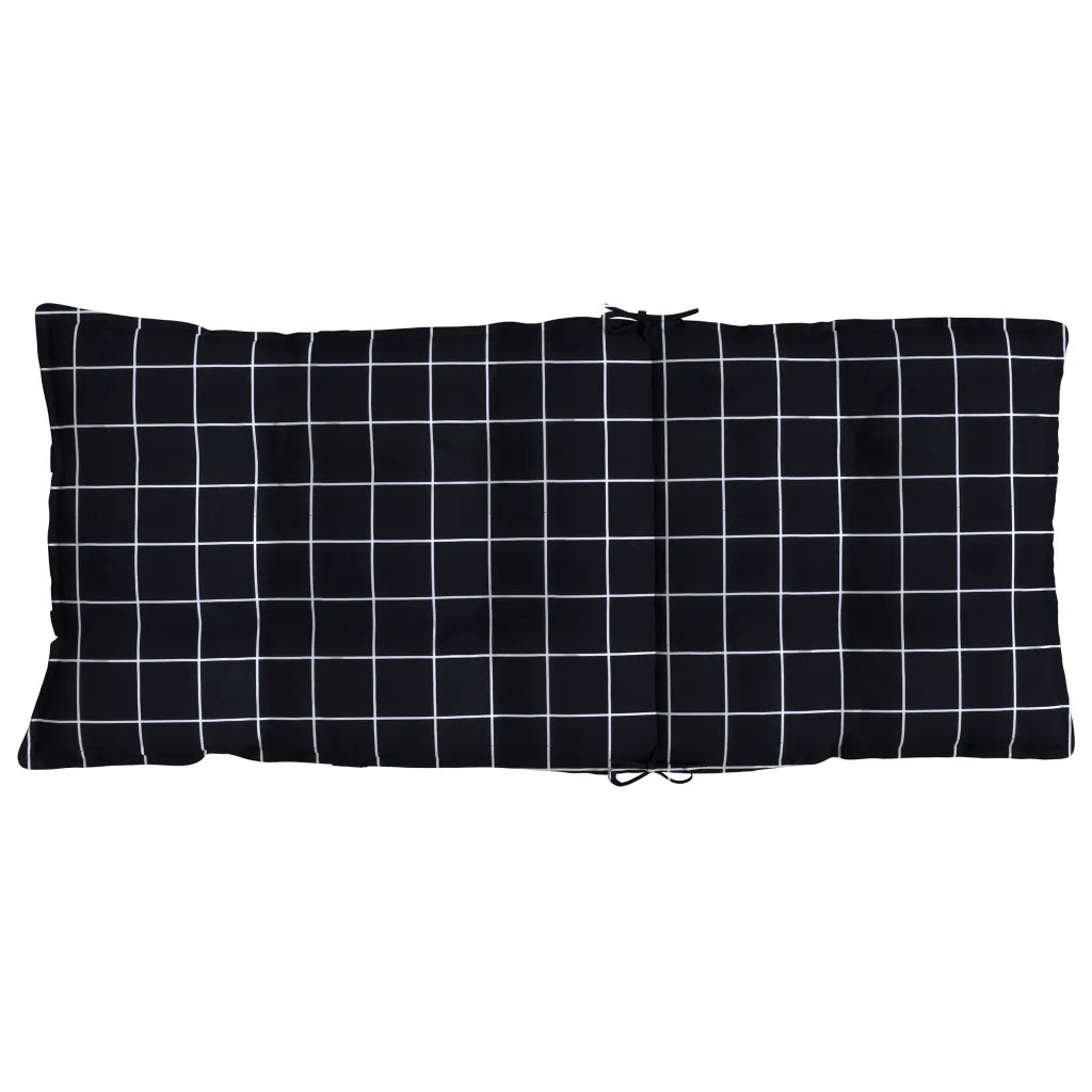 Cuscini Sedia Schienale Alto 4 pz Quadri Nero Tessuto Oxford 377651