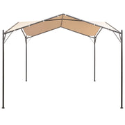 Gazebo Padiglione Tenda Tettoia-Tenda da giardino 4x4 m in Acciaio Beige