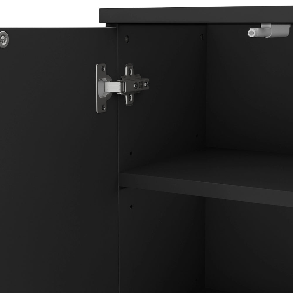 Mobiletto bagno Edge Nero 60 x 79.5 cm con 2 ante e 3 scomparti Vicco