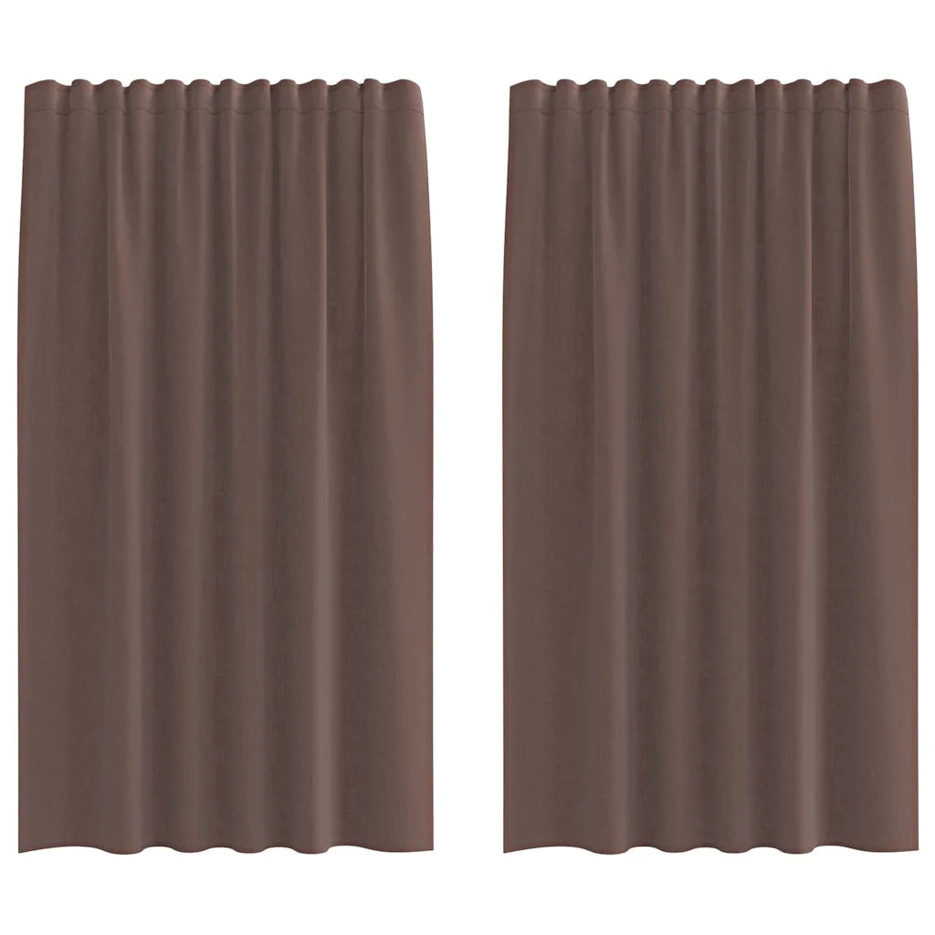 Tende in Voile con Linguetta 2 pz Marrone 4102262