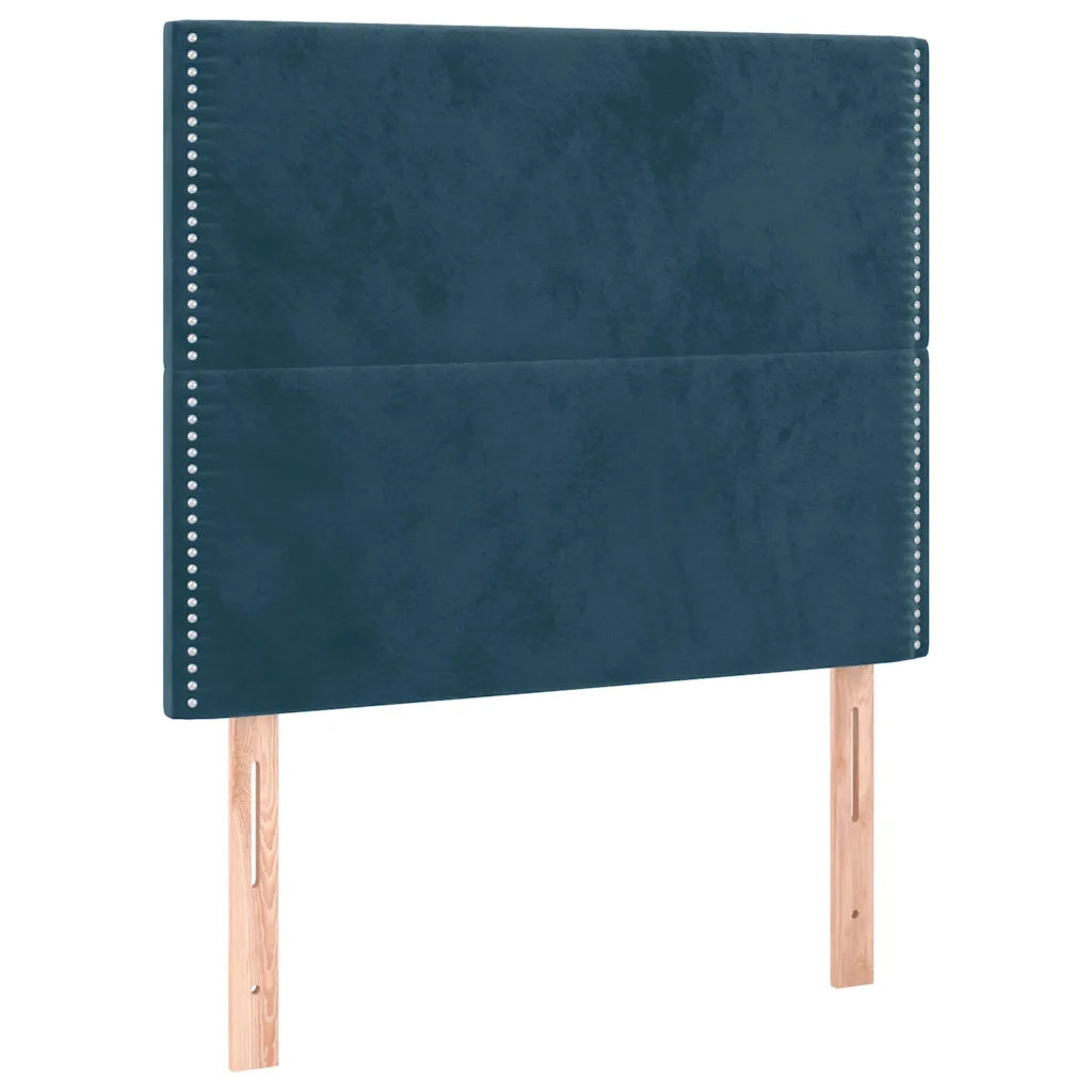 Giroletto a Molle con Materasso Blu Scuro 90x200 cm in Velluto 3137765