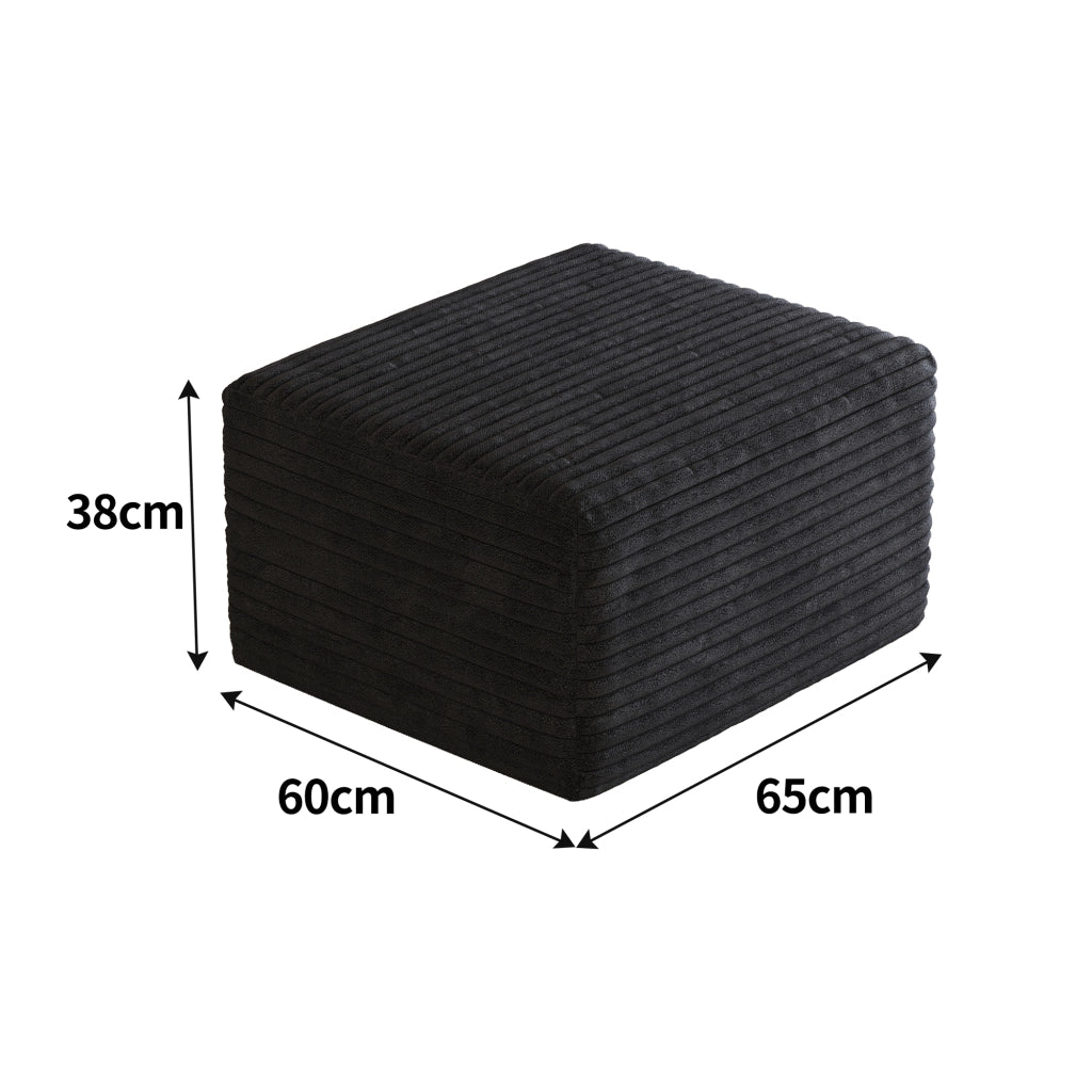Poltrona pouf in tessuto con schiuma per soggiorno in tessuto nero