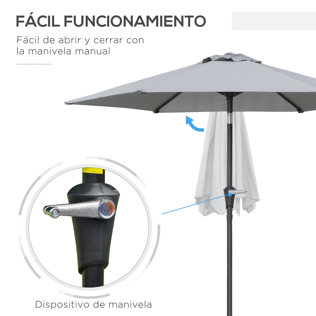 Ombrellone da Giardino ¨C zephmum ¨C Grigio ?230x216 cm