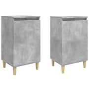 Set di 2 Comodini | Armadio da Notte | Mobiletto da notte Grigio Cemento 40x35x70 cm in Legno Multistrato