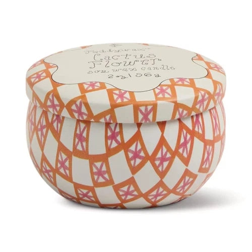 Candela in latta stampata a forma di tulipano (56 g/2 oz) - Fiore di cactus