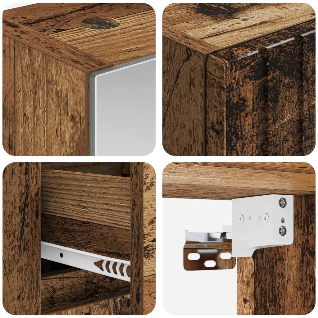Set di mobili per il bagno 4 pcs Legno antico 3407469