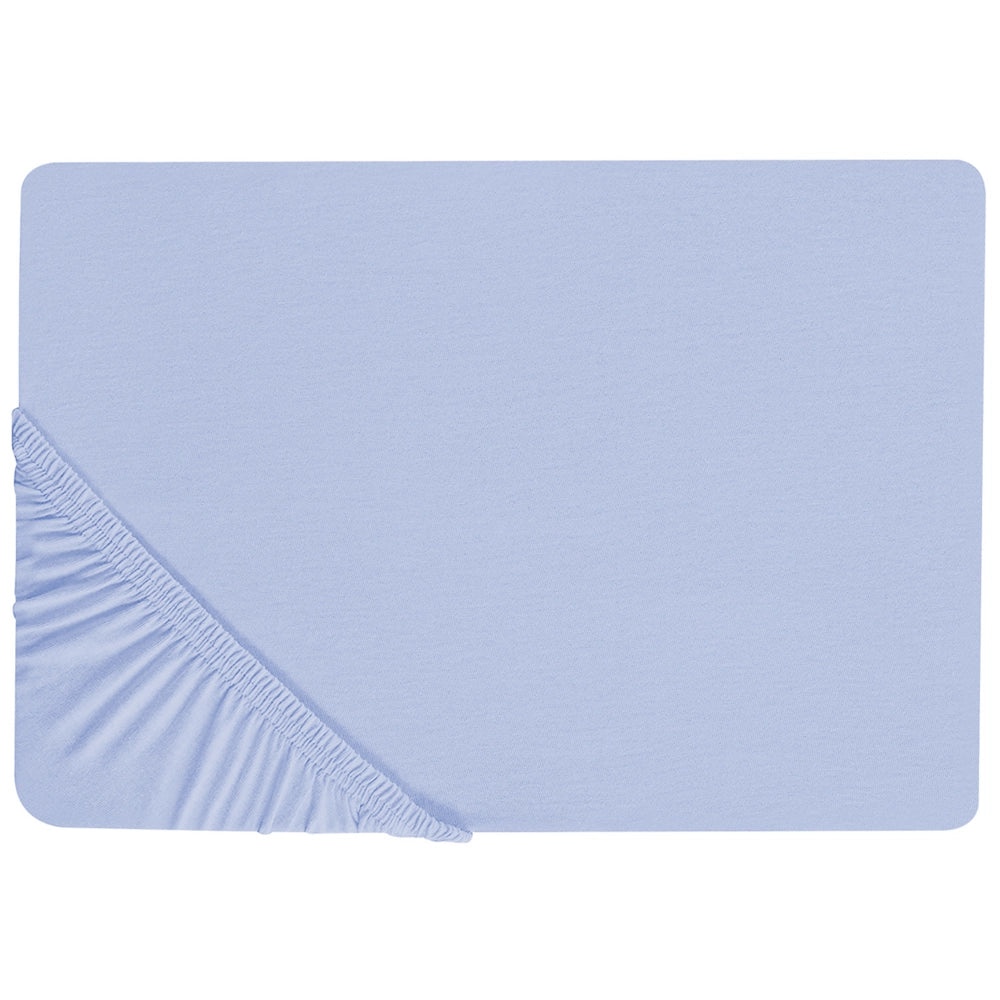 Lenzuolo con angoli cotone azzurro 200 x 200 cm con bordi elastici modello classico a tinta unita camera da letto classica