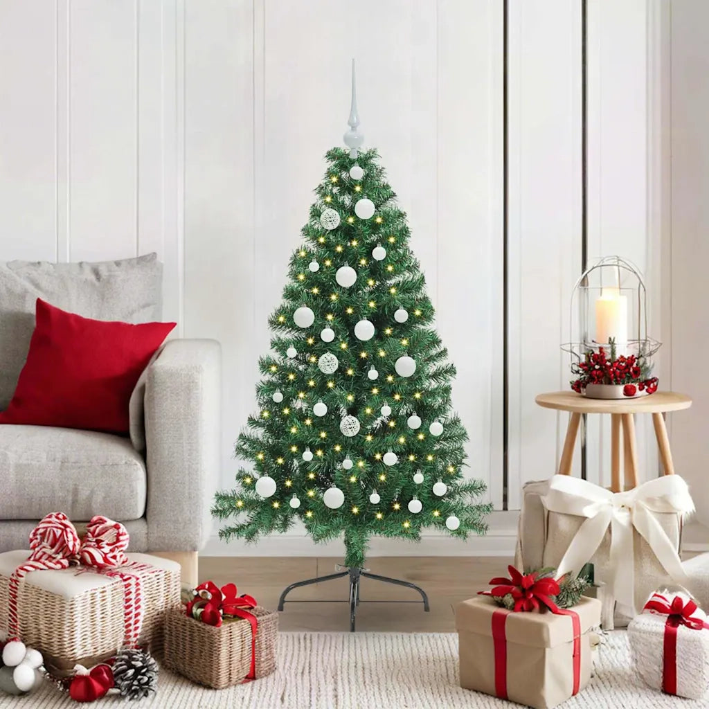 Albero di Natale | Decorazioni natalizie artificiale con luci integrate Verde 120 cm