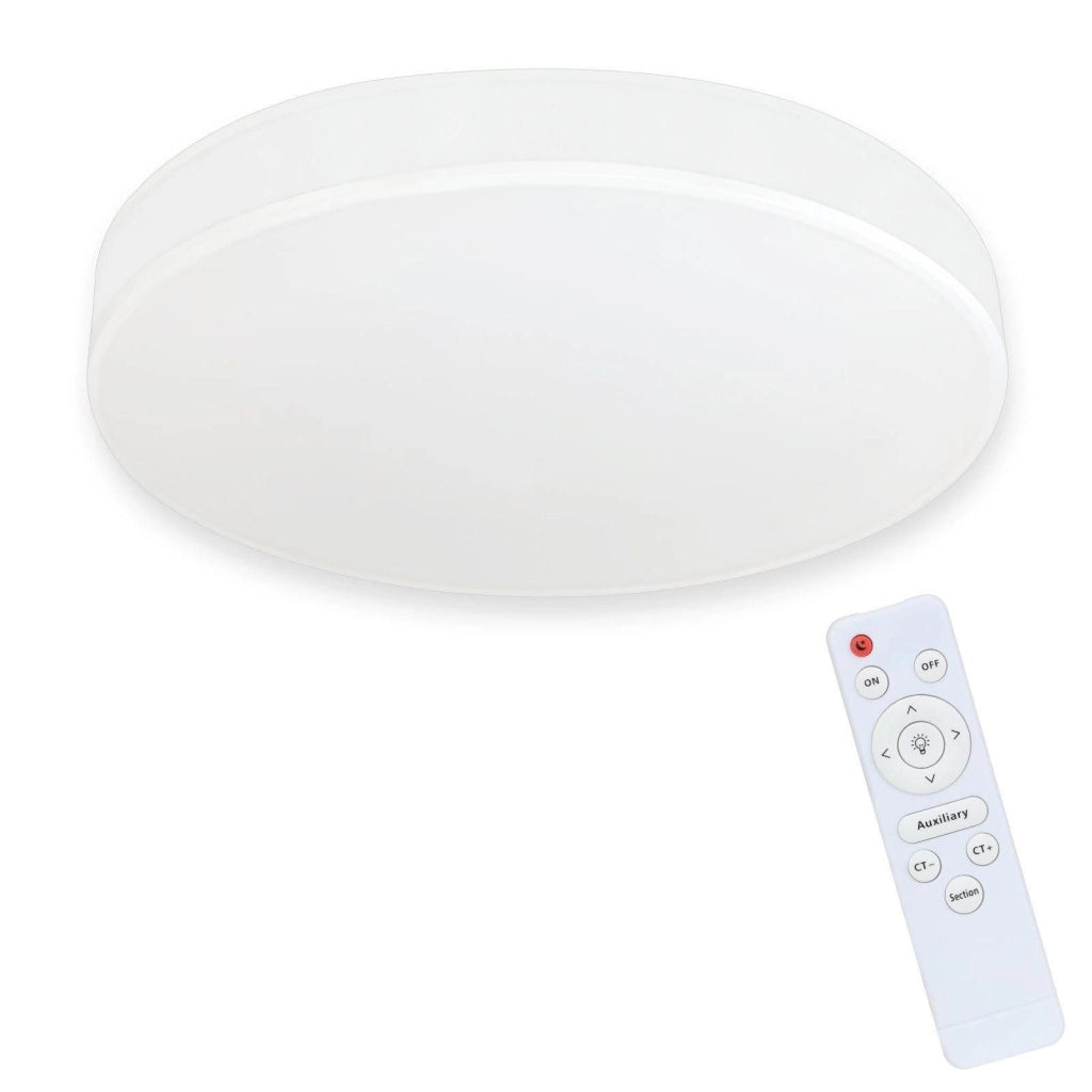 ZMH Lampada da soffitto plafoniera LED 38 cm dimmerabile telecomando rotonda bianca tessuto per soggiorno camera cucina