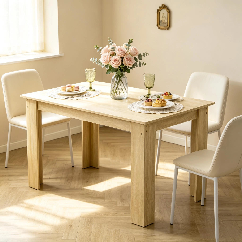 Tavolo da pranzo per 4-6 persone in truciolato effetto rovere, moderno, per cucina e soggiorno, 120 × 69 × 75 cm