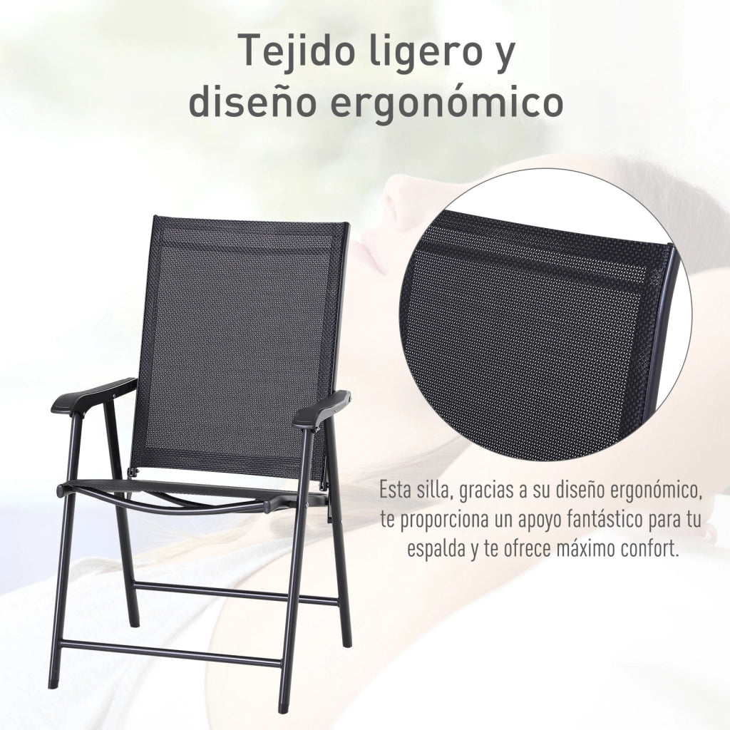 Sedia da pranzo pieghevole ¨C zephmum ¨C 2 pezzi, nero, 58x64x94 cm
