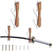 Supporto a Sbarra per Parete - 2 Livelli - Supporto per Katana/Samurai - Decorazione - Presentazione - Finitura Accurata - Supporto per Sbarre