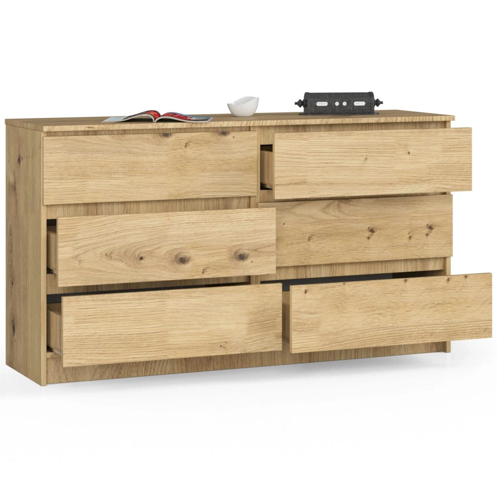 Cassettiera AKORD K140 Quercia Artisan 138 cm 6 cassetti 138x40x77 cm
