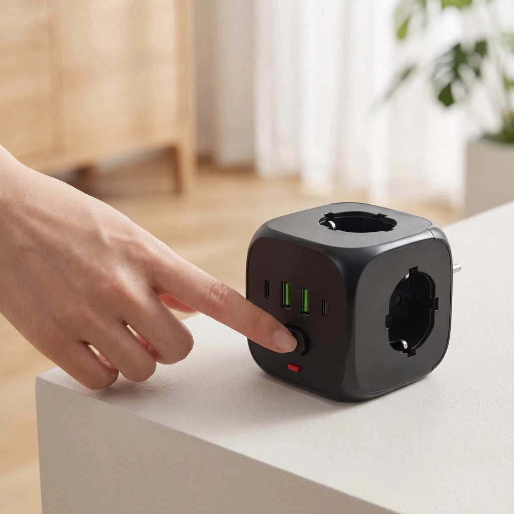 Multipresa Cubica 7-in-1 Jnh019 Black