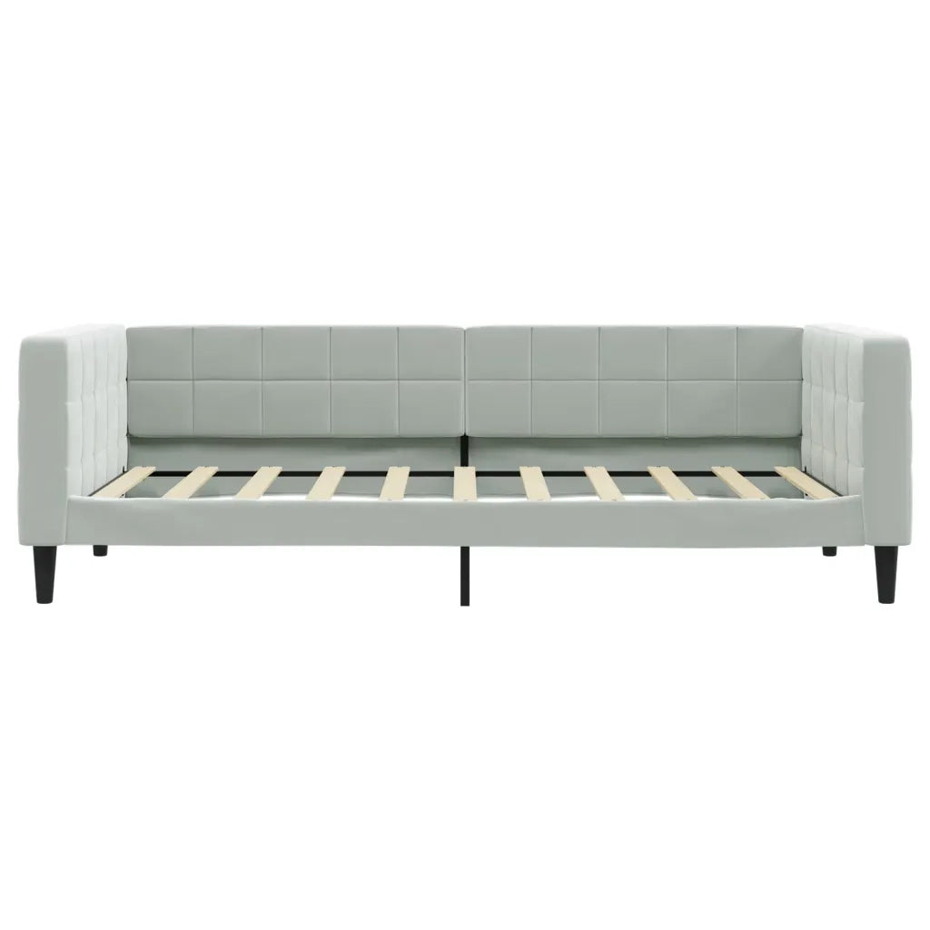 Divano Letto con Letto Estraibile Grigio Chiaro 90x190 Velluto 3196704