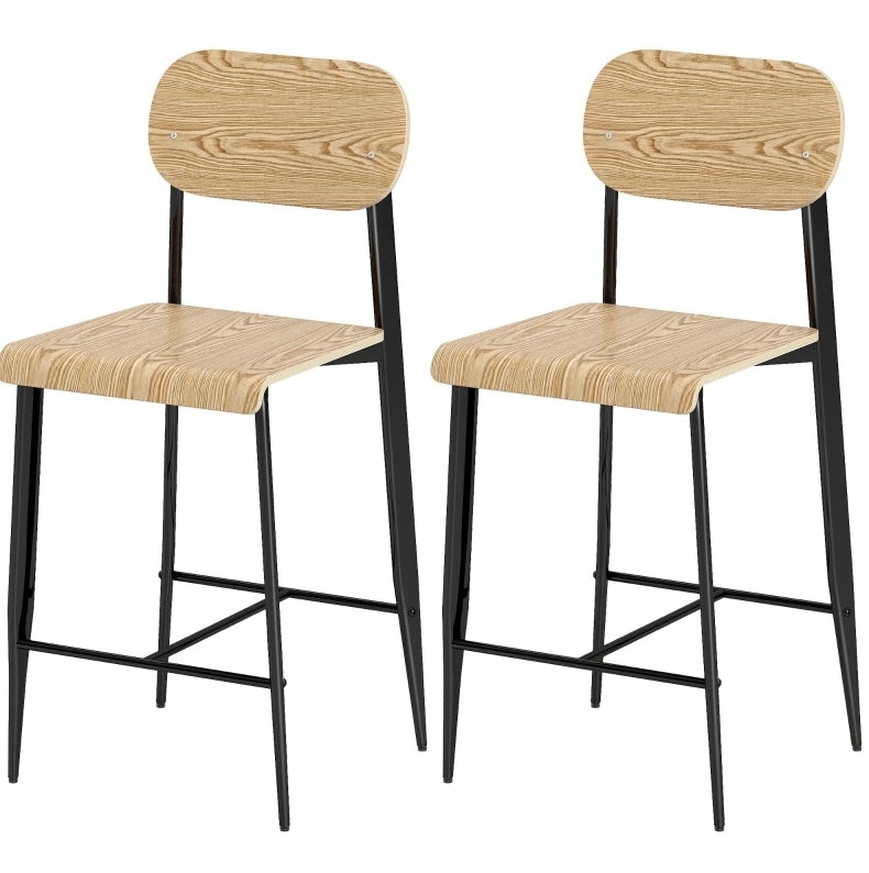 Sgabello bar 43x55x103 cm con poggiapiedi; facile da montare; acciaio; naturale