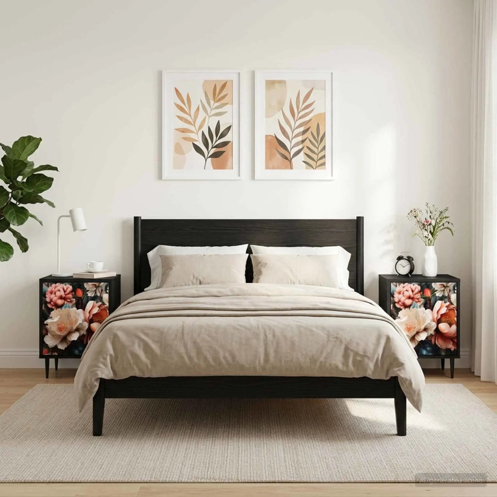 Armadio da Notte BORNE 2 pz Rovere Nero 36 x 33 x 51 cm 8007244