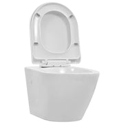WC sospeso senza brida sedile WC vaso WC bagno casa interno ceramica resistente bianco 02_0003587