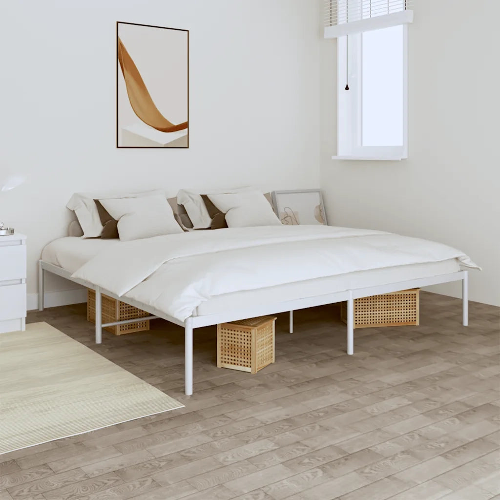 Letto matrimoniale | Letto per adulti | Giroletto Metallo Bianco 180x200 cm
