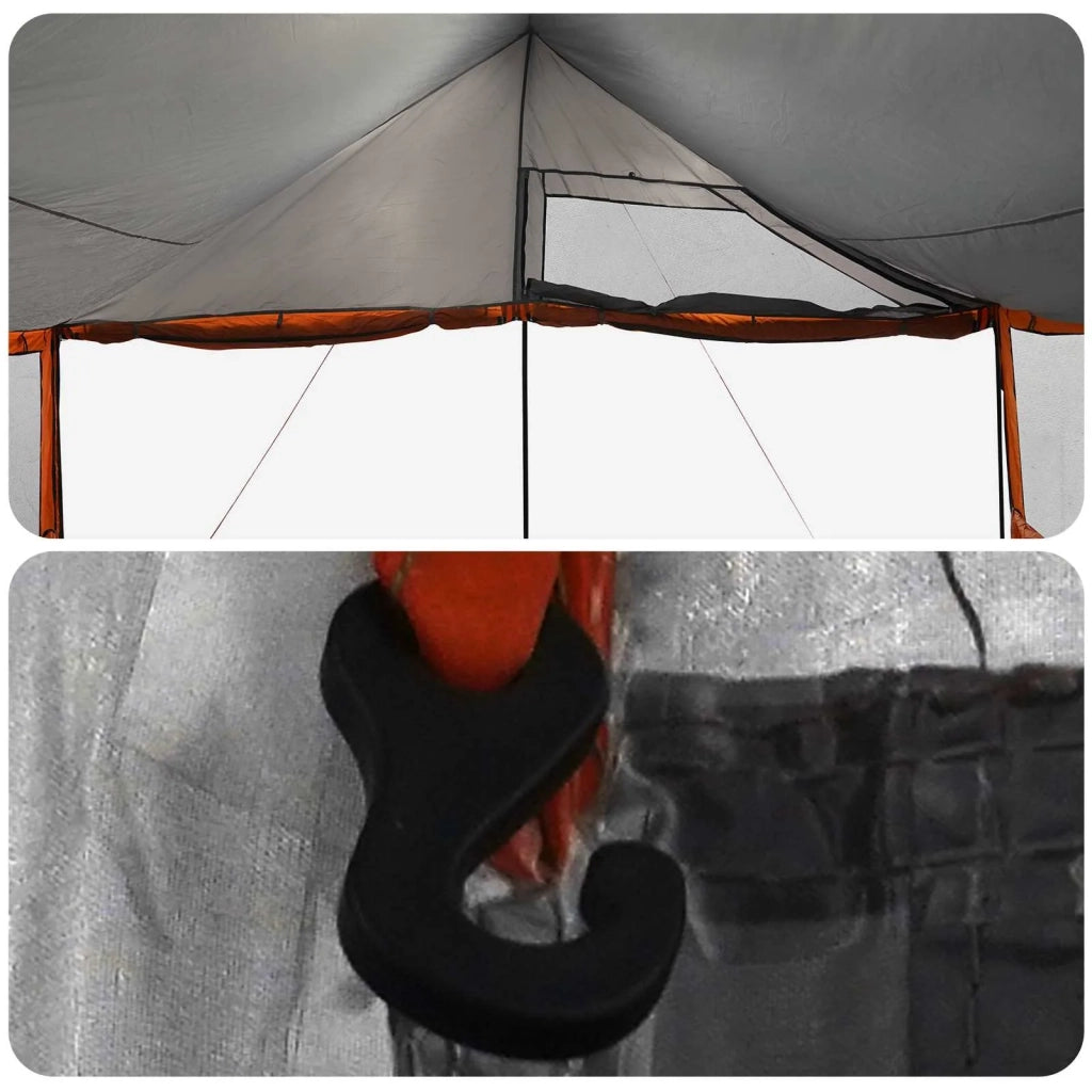 Tenda Familiare con tetto Grigio e arancione 450 x 400 x 265 cm 42028601