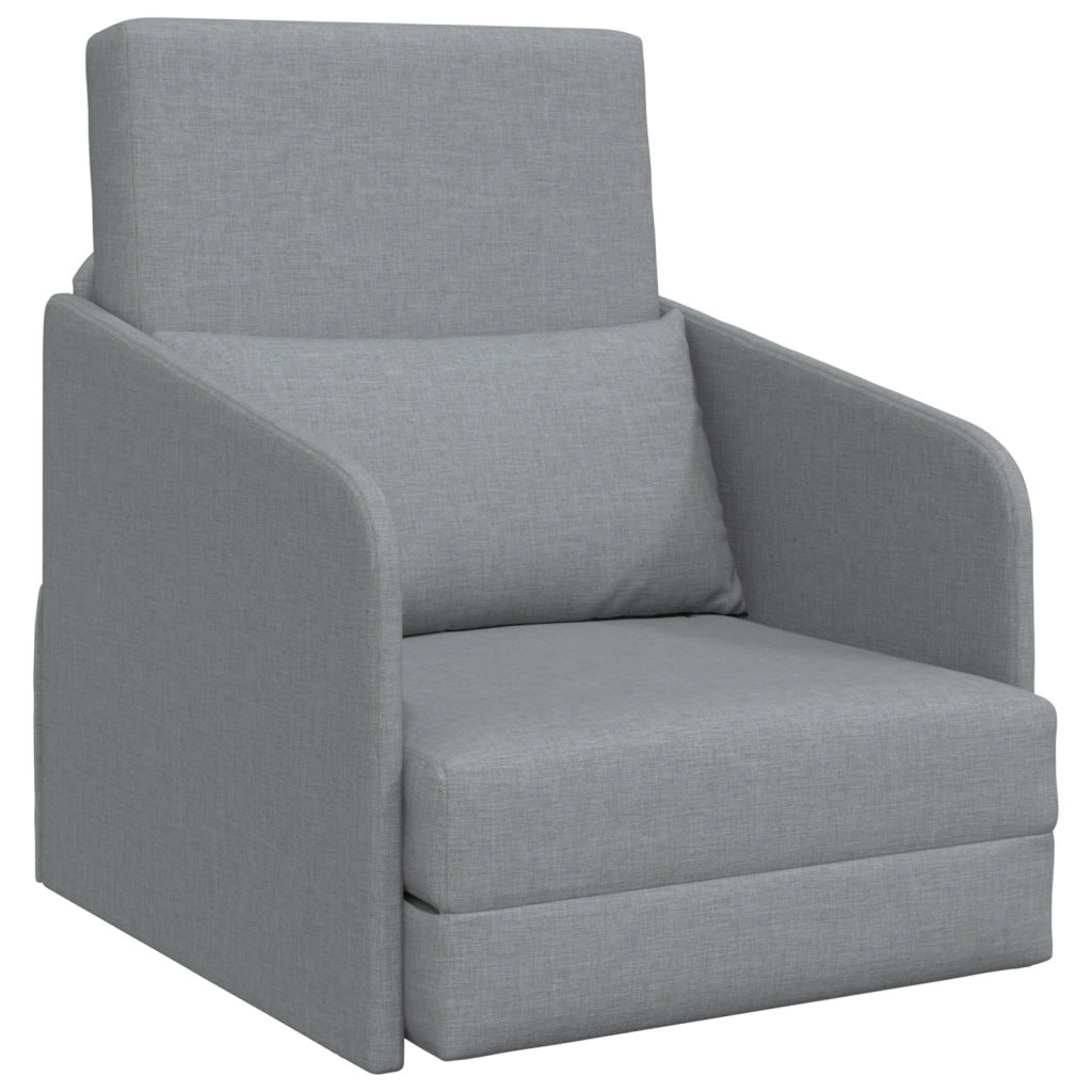 Divano Letto a Pavimento 2-in-1 Grigio Chiaro 65x80x83 cm Tessuto